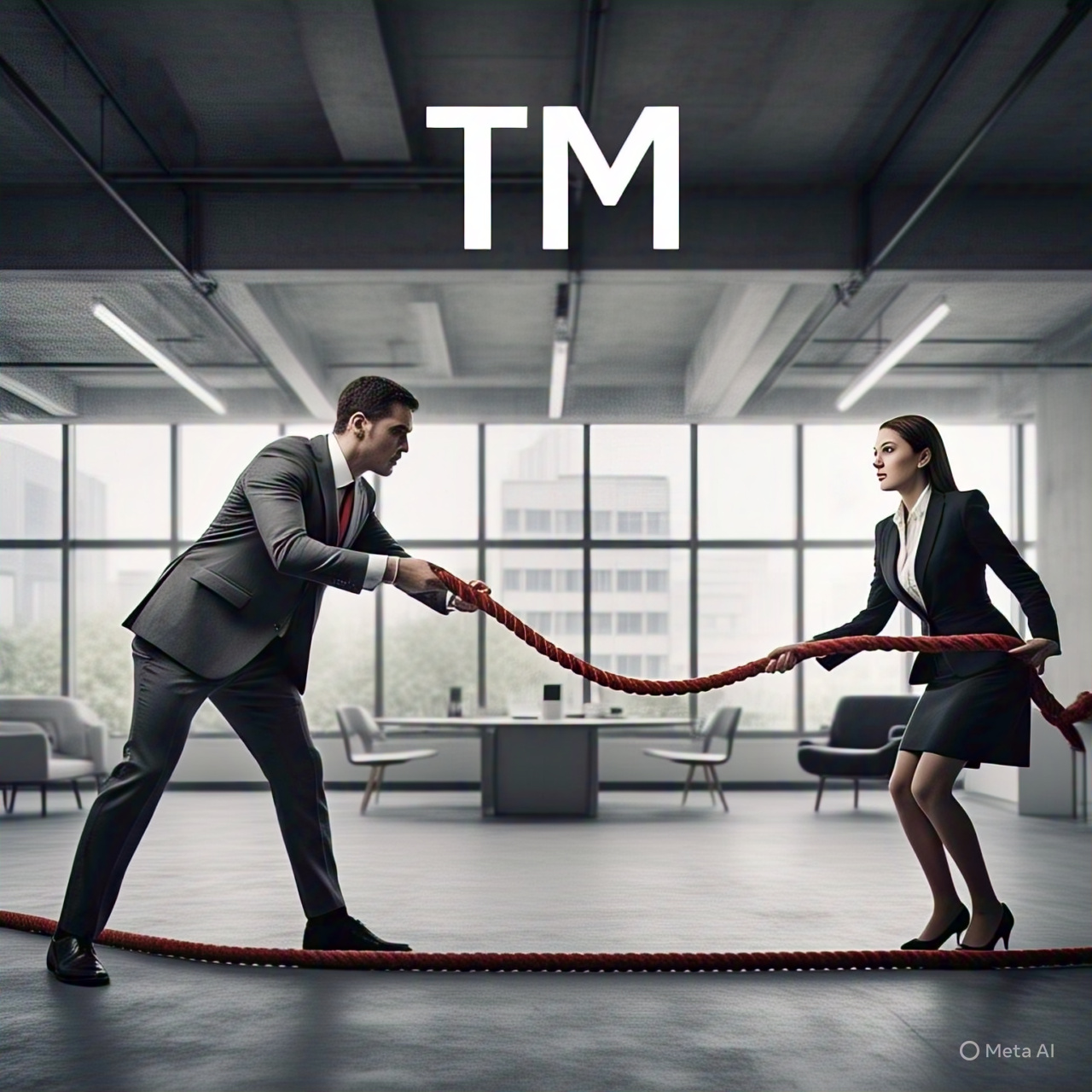 two_business_professionals_in_suits_pulling_opposite two_business_professionals_in_suits_pulling_opposite